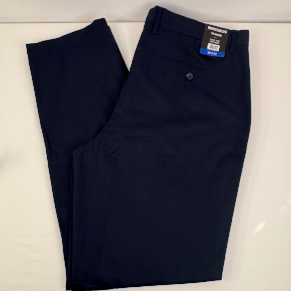Bonobos Men's Slim Fit Trouser Navy Blue Cotton Stretch Chino Pants 36x32 NWT